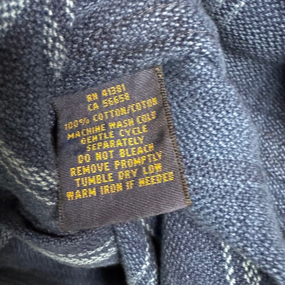 Polo Ralph Lauren Mens‎ XS Blue Plaid Flannel Elbow Patch Work Shirt - Picture 4 of 7